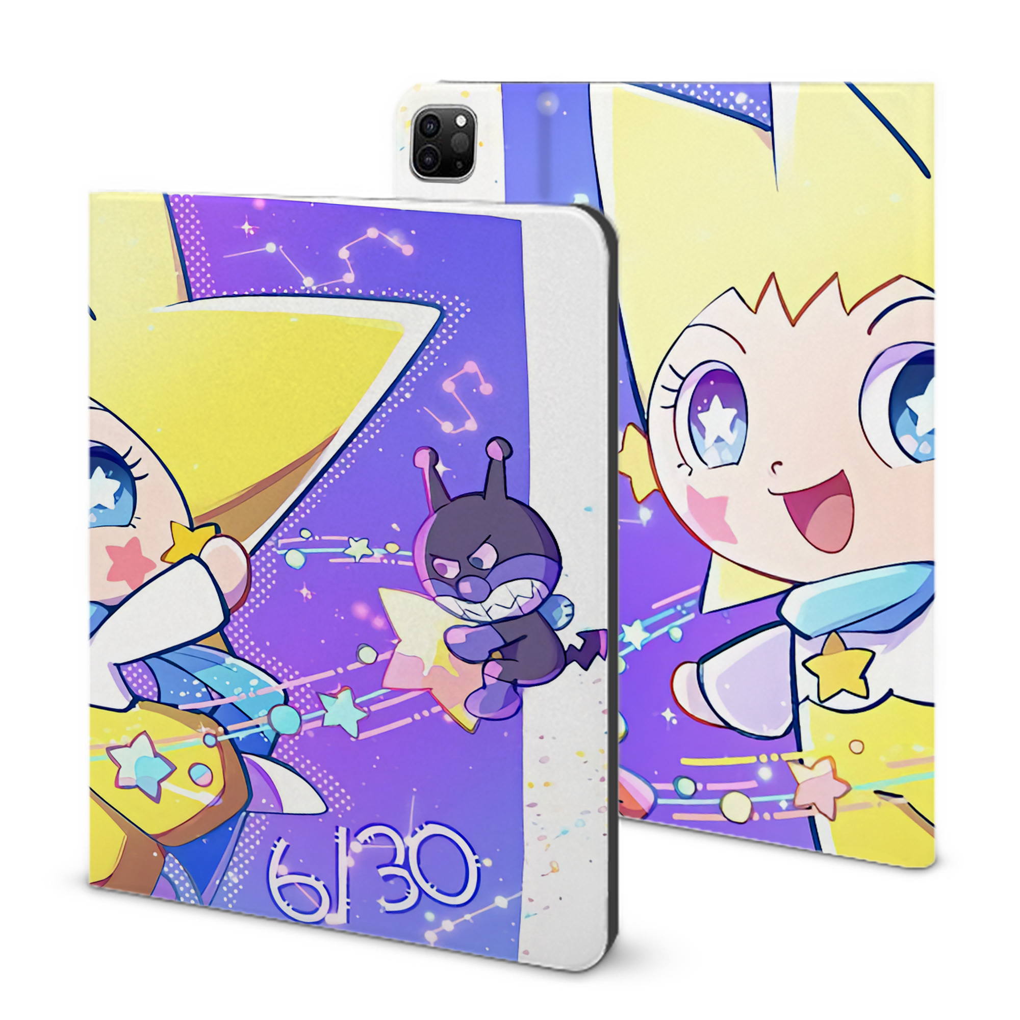 （画像用） アンパンマン Anpanman IPad ケース ブック型 PUレザー TPU 耐衝撃 軽量 薄型 ペン収納なし 全面保護 IPad 各モデル対応